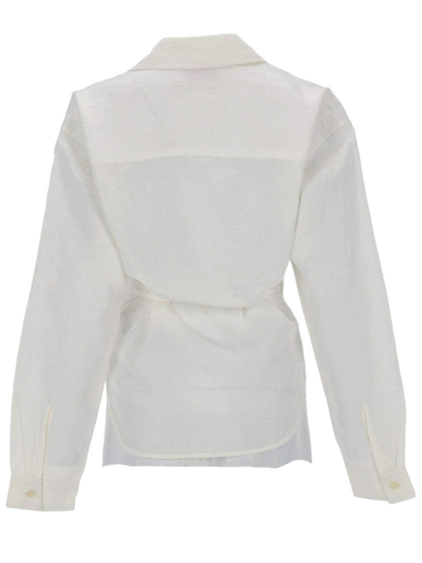 Diesel Wrap-Style Modal-Blend Cropped Blouse