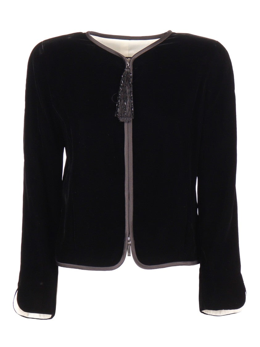 Emporio Armani Single-Breasted Tailored Blazer With Notched Lapels