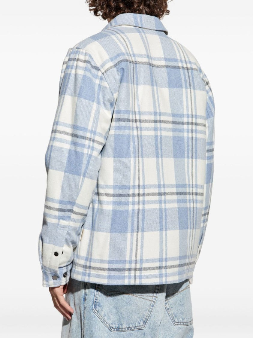 Woolrich Plaid Logo Jacket With Structured Collar