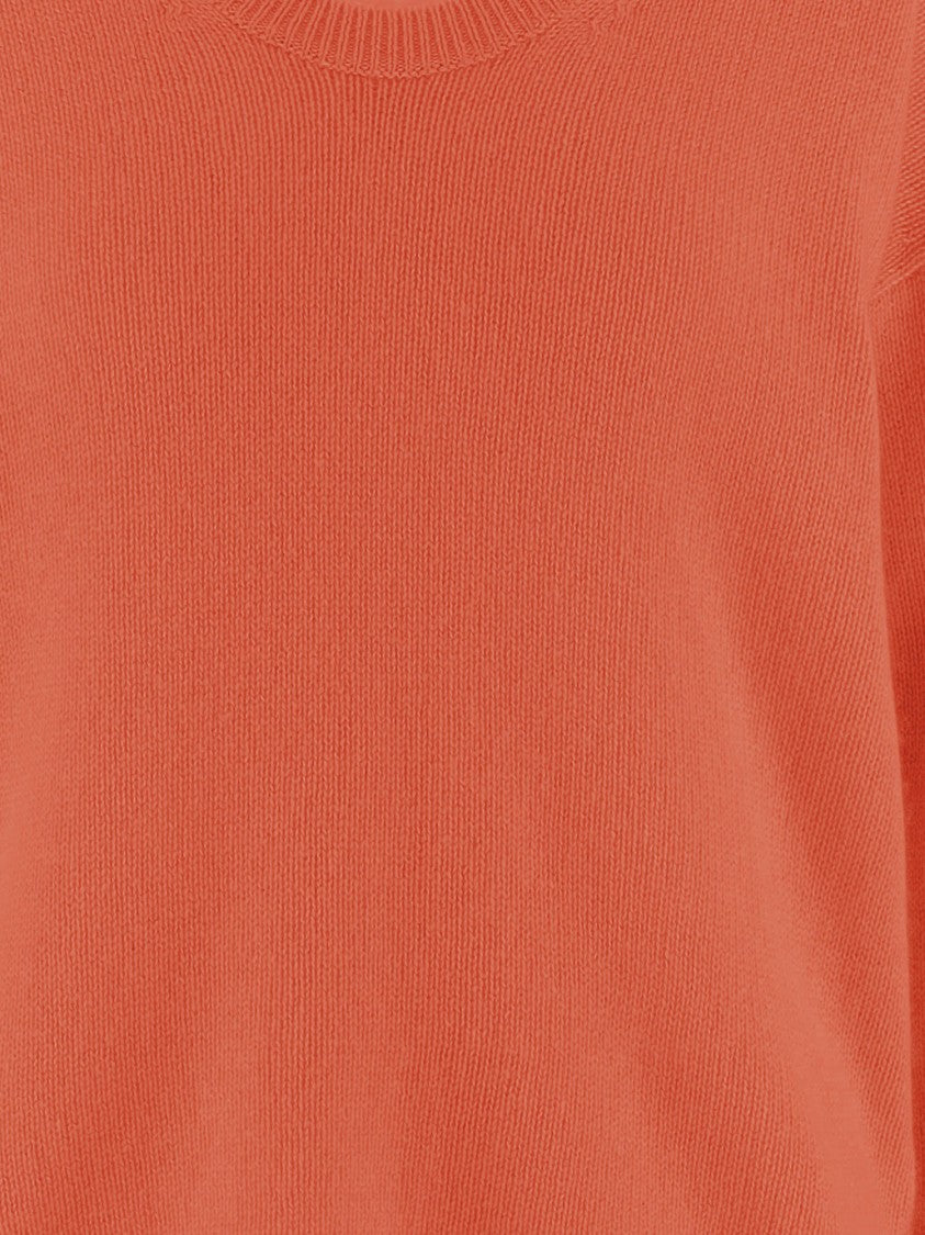 Allude V-Neck Cashmere Sweater With Ribbed Edges