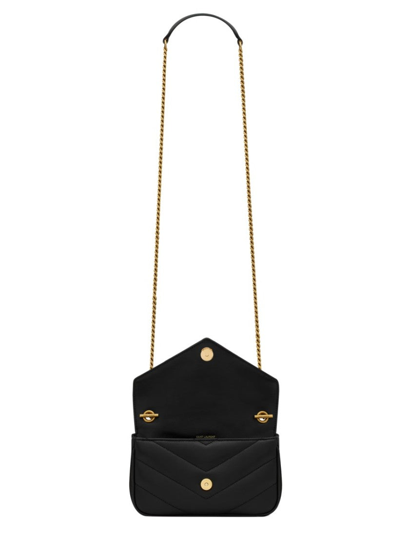 Saint Laurent Chevron Quilted Mini Shoulder Bag In Smooth Lamb Leather
