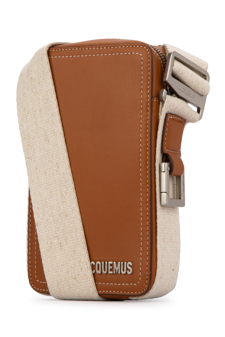 Jacquemus Rectangular Leather Shoulder Bag With Contrasting Strap