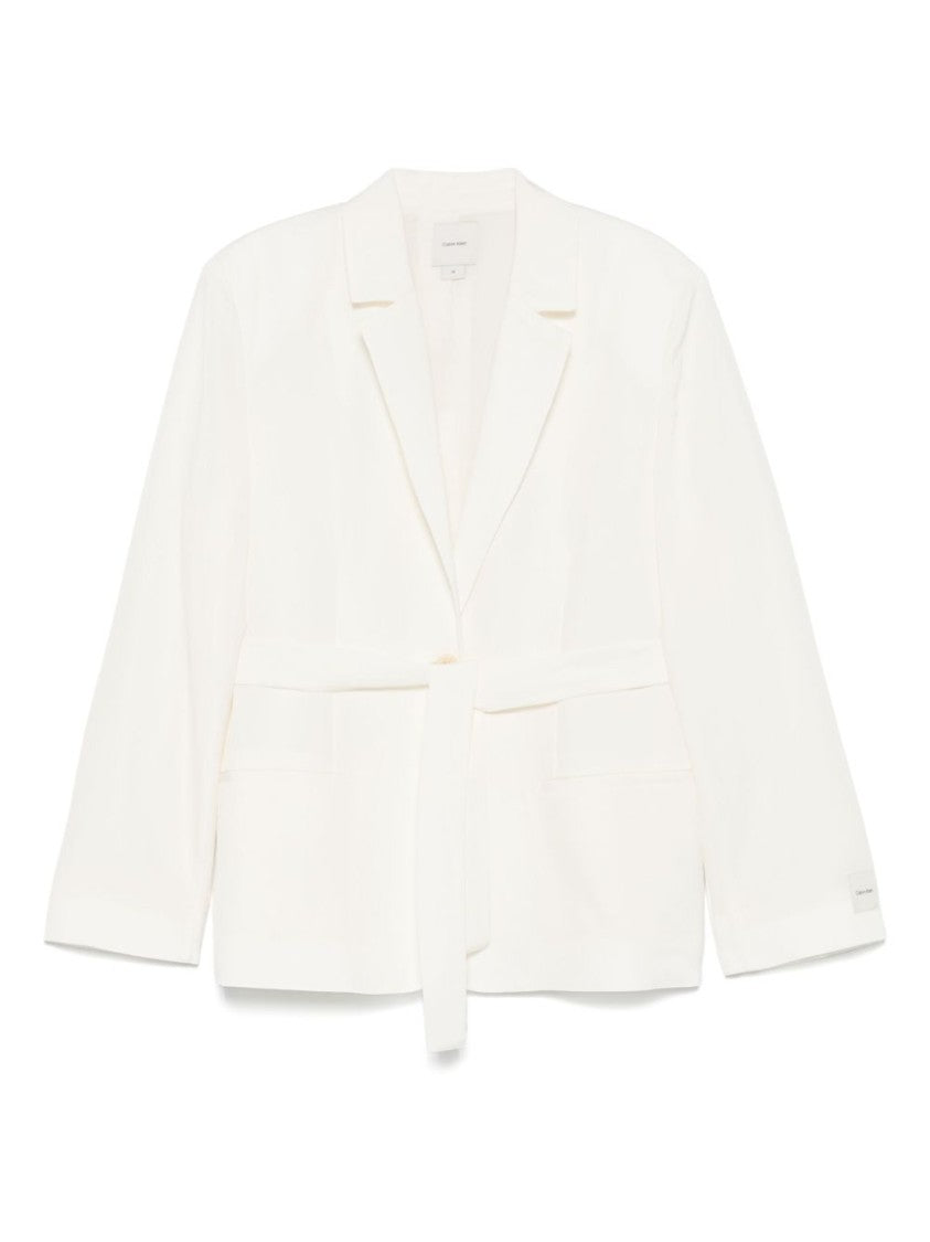Calvin Klein Double-Breasted Relaxed Linen Blazer