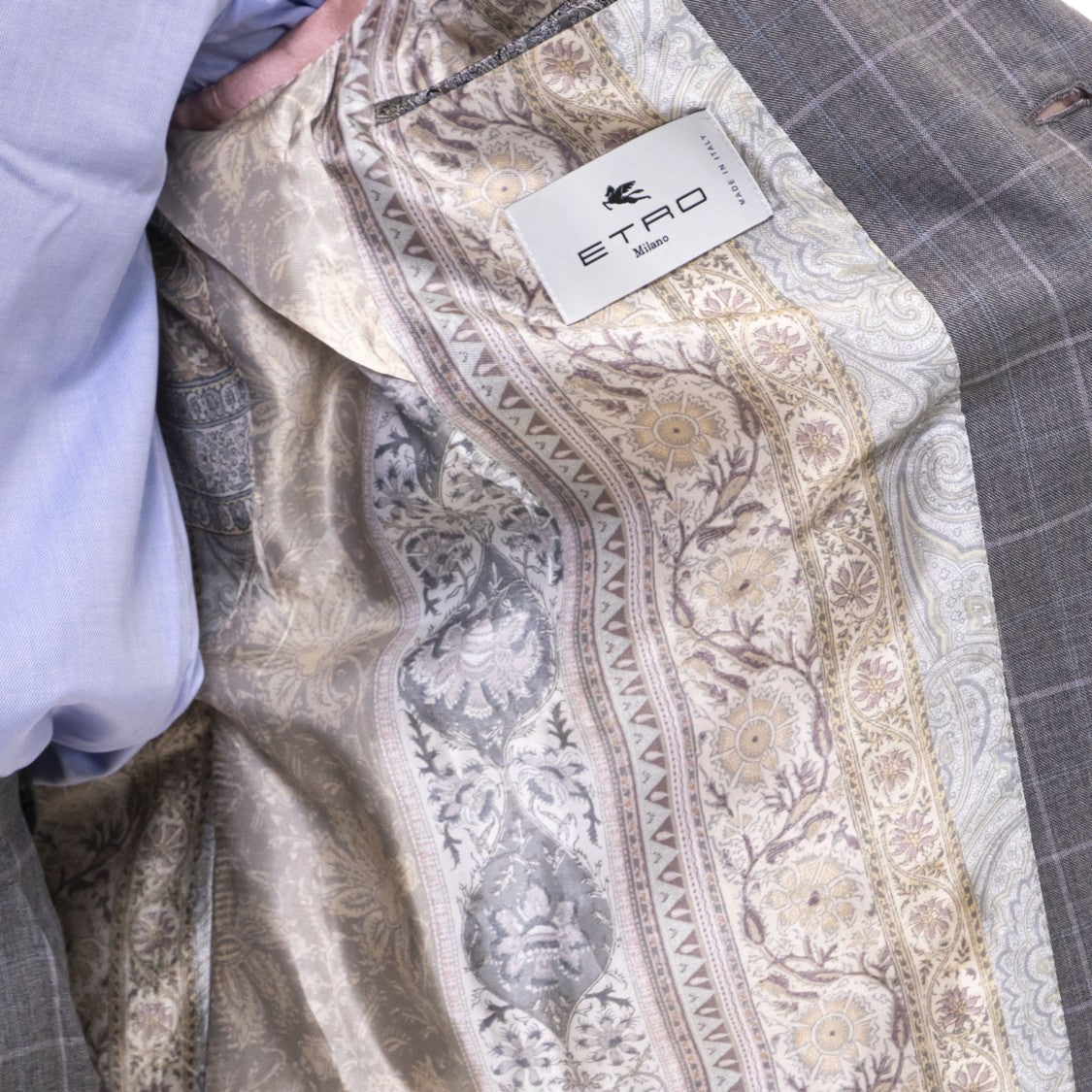 Etro Roma Grey Windowpane Check Two-Piece Suit