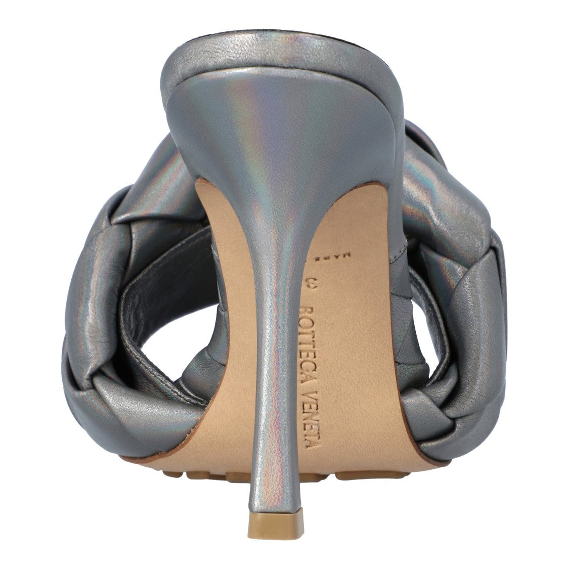 Bottega Veneta Metallic Grey Lido Mules