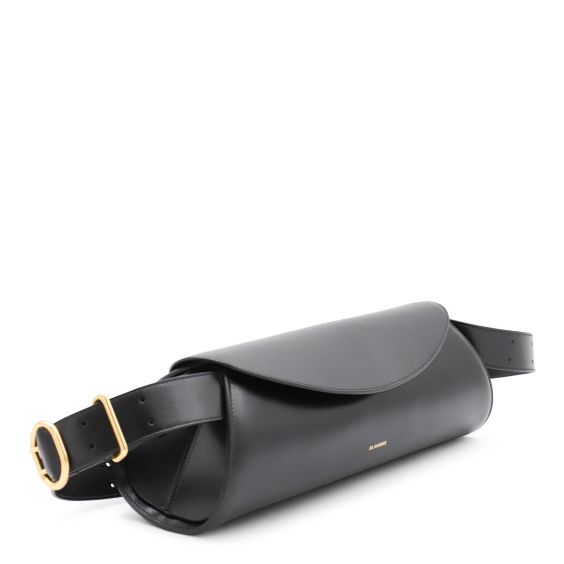 Jil Sander Black Leather Cannolo Big Shoulder Bag