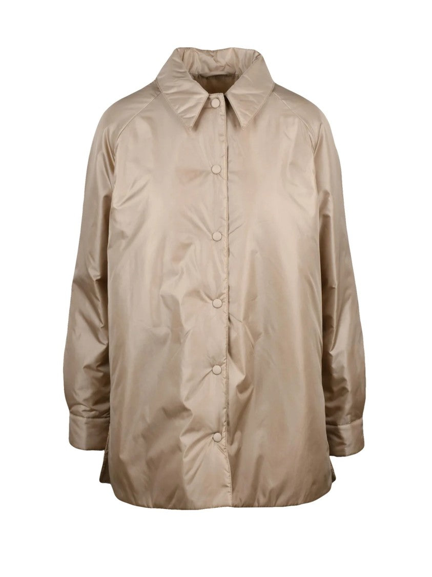 Aspesi Beige Padded Snap Button Polyamide Shirt