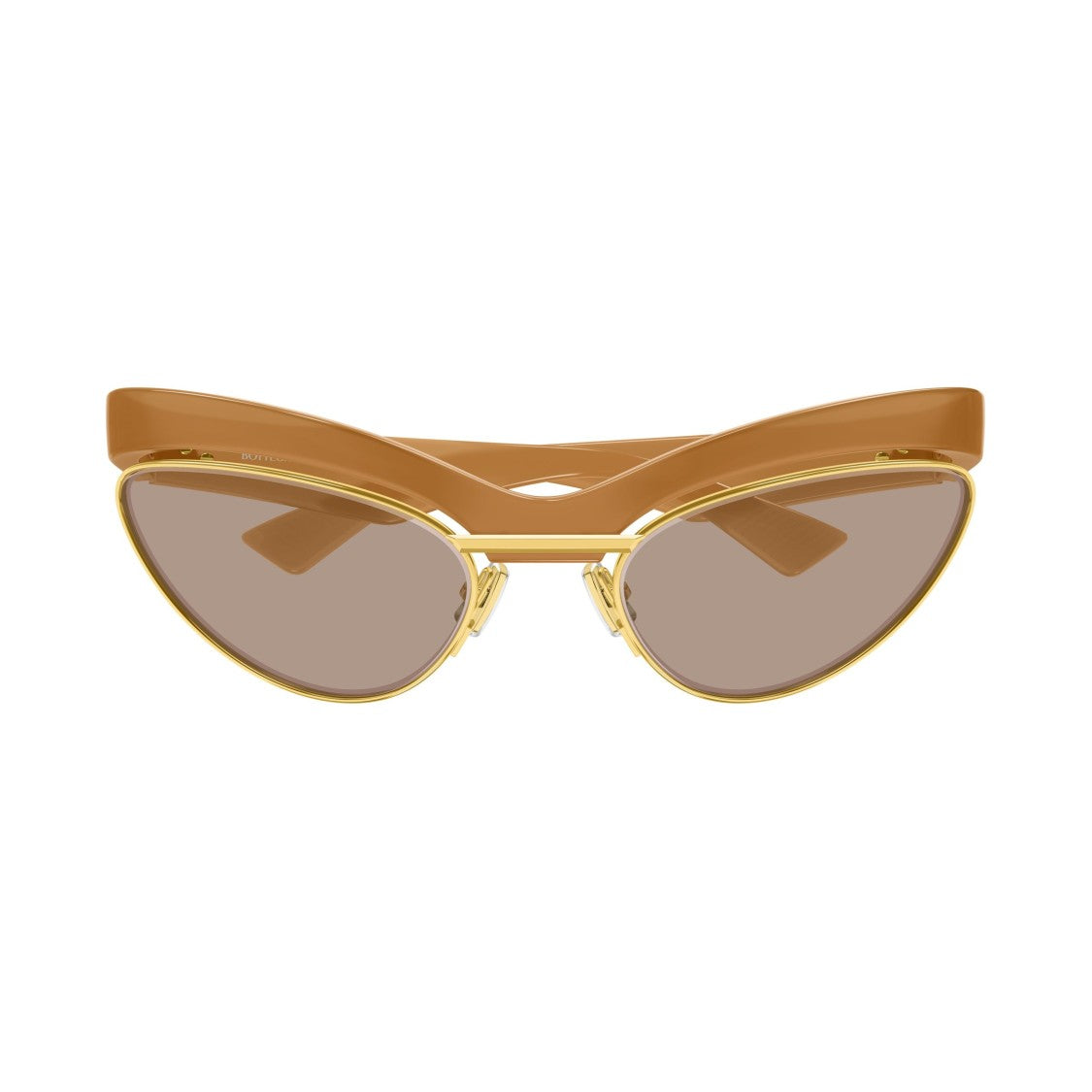 Bottega Veneta Bv1480s Bold Gold Accent Cat-Eye Sunglasses
