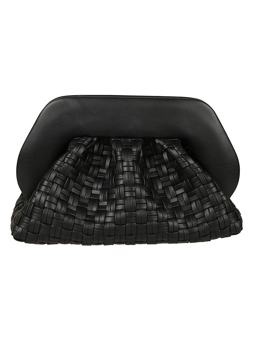 Themoirè Micro Woven Clutch Bag With Structured Frame