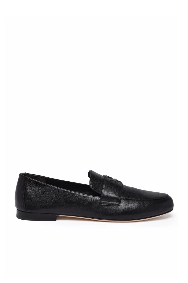 Tory Burch Black Leather Loafer With Refined Silhouette