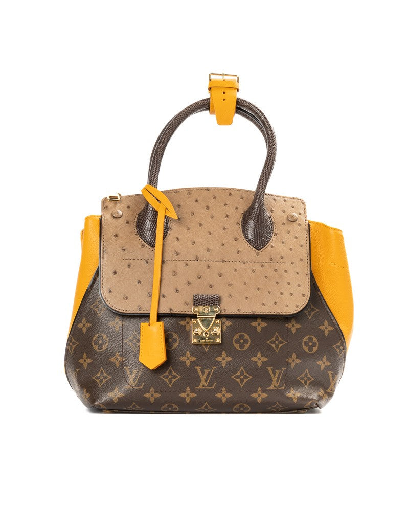 Louis Vuitton Mustard Monogram Majestueux Pm Ostrich Tote Bag
