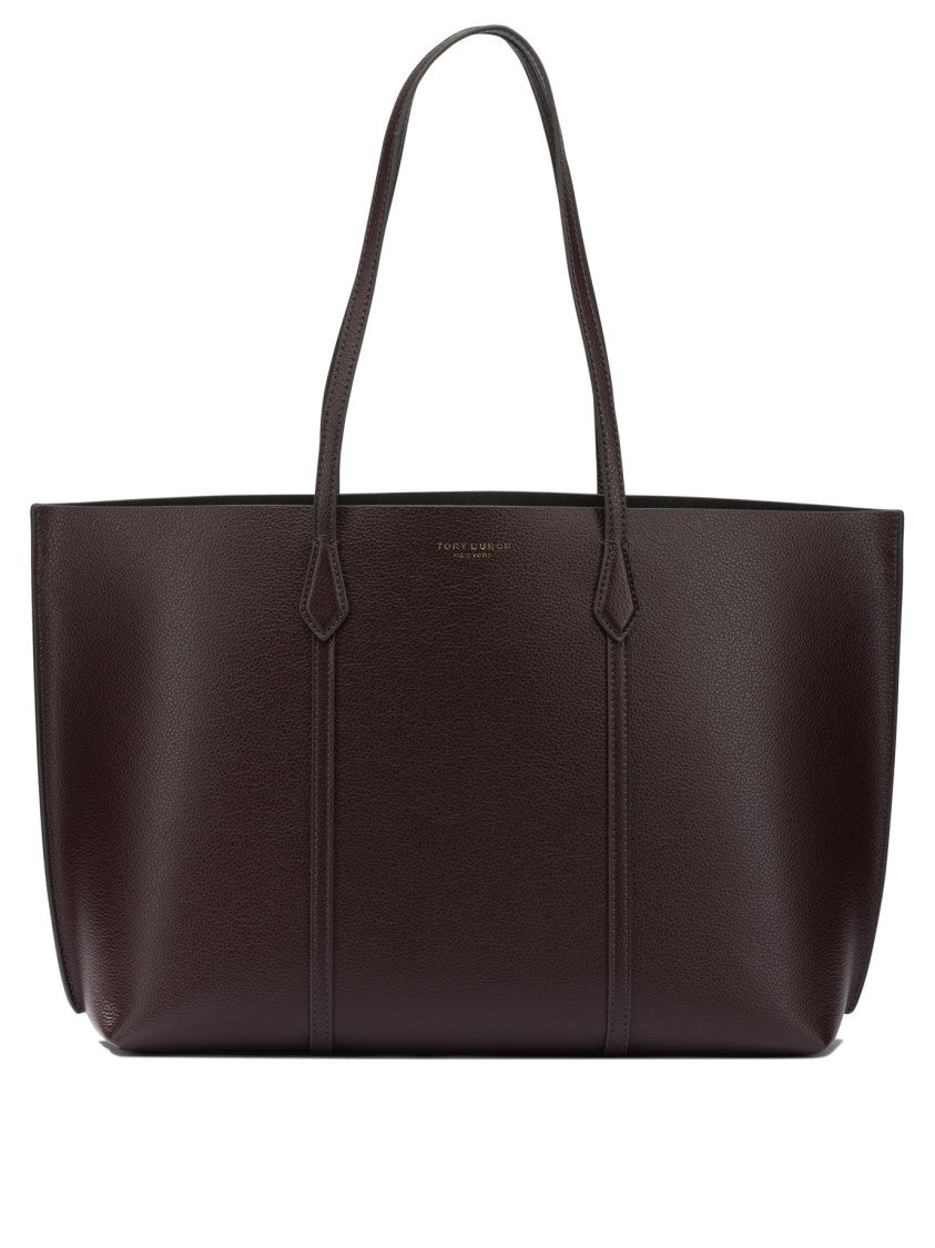 Tory Burch Rectangular Brown Textured Leather Shoulder Bag With