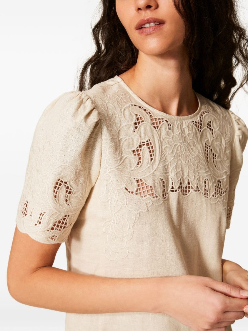 Twin-Set Mini Dress With Puffed Sleeves