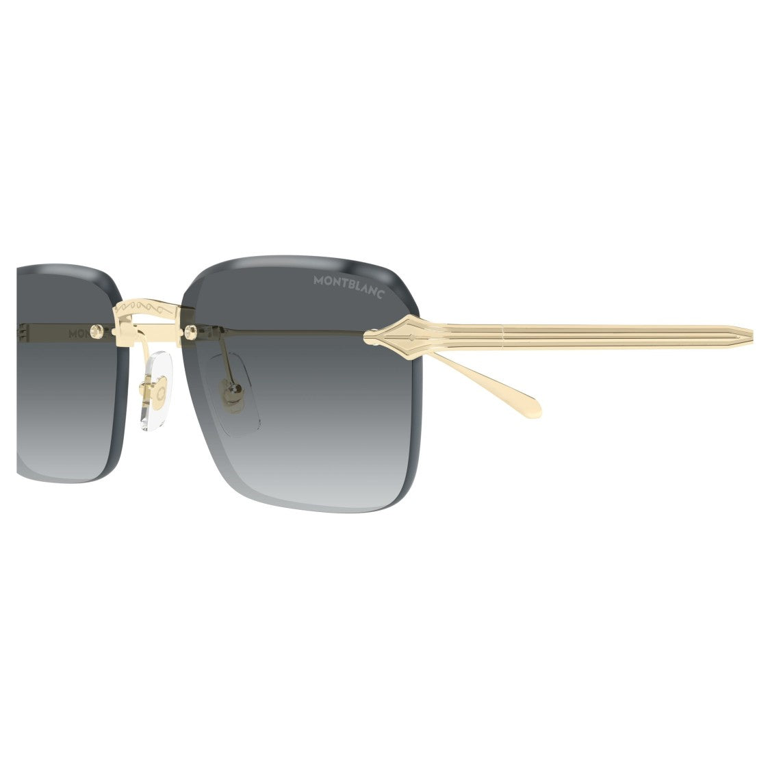 Montblanc Rimless Square Sunglasses With Gold-Toned Metal Accents