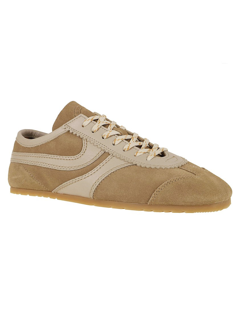 Dries Van Noten Retro Paneled Sneakers With Soft Suede And Calfskin Inserts