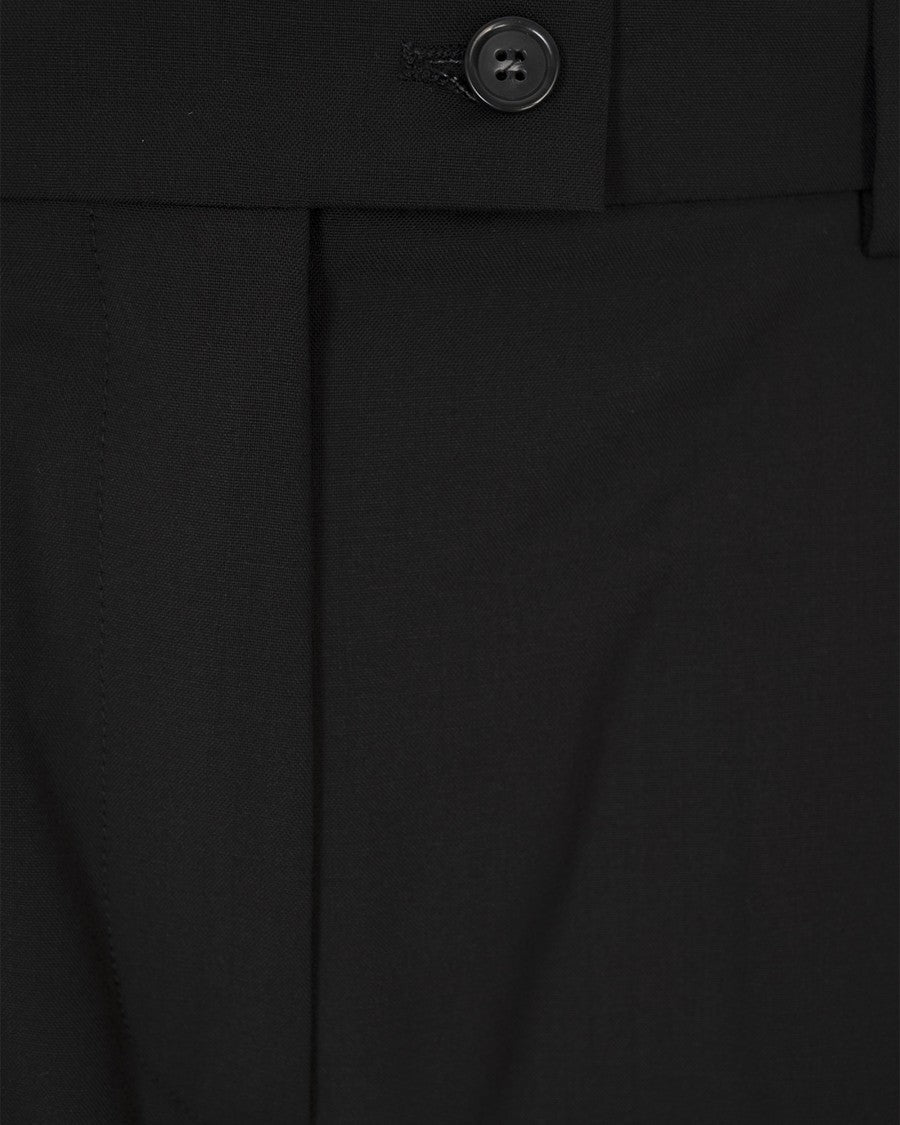 Sportmax Wide-Leg Stretch Wool Pants With Asymmetric Closure