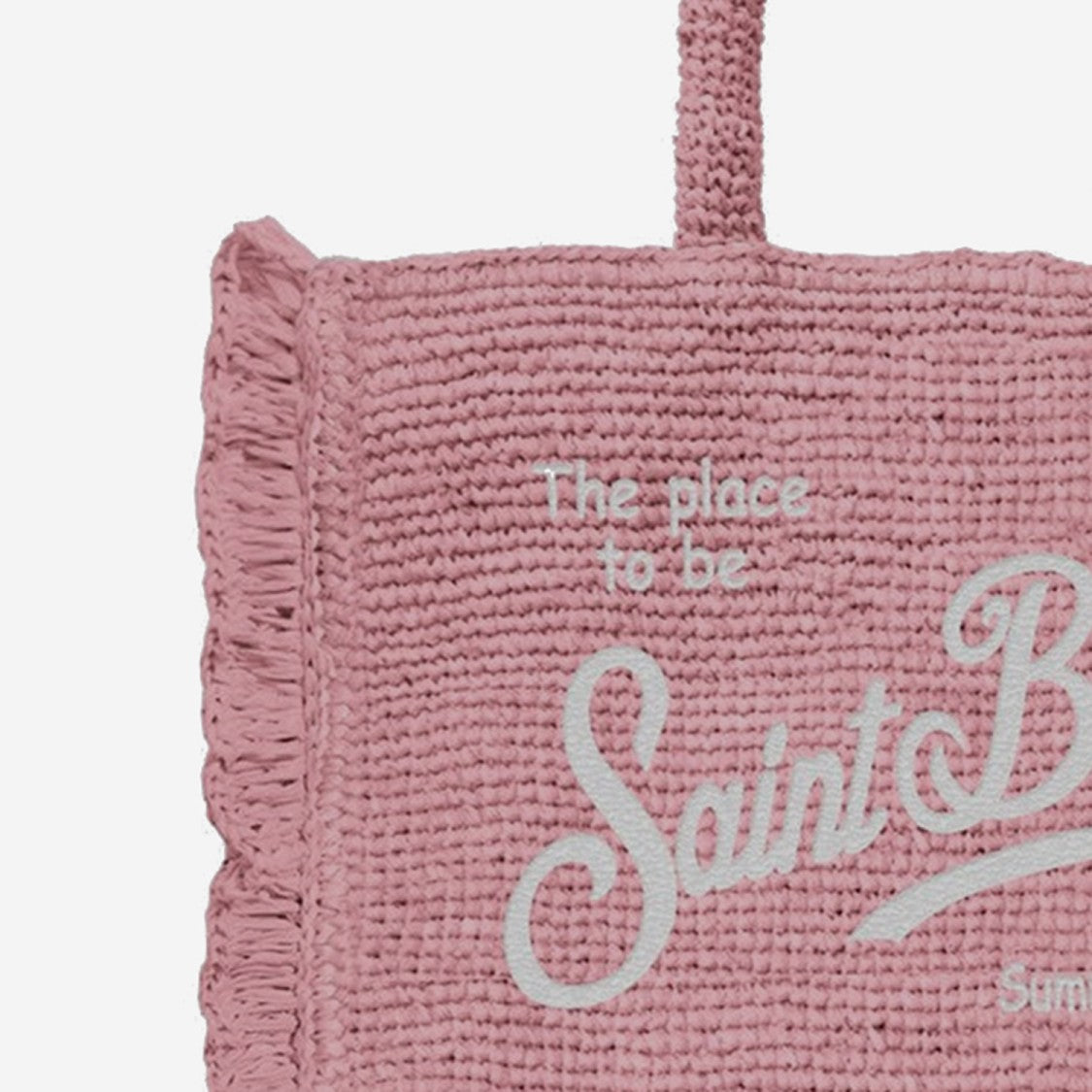 Mc2 Saint Barth Textured Raffia Bag With Contrasting Logo