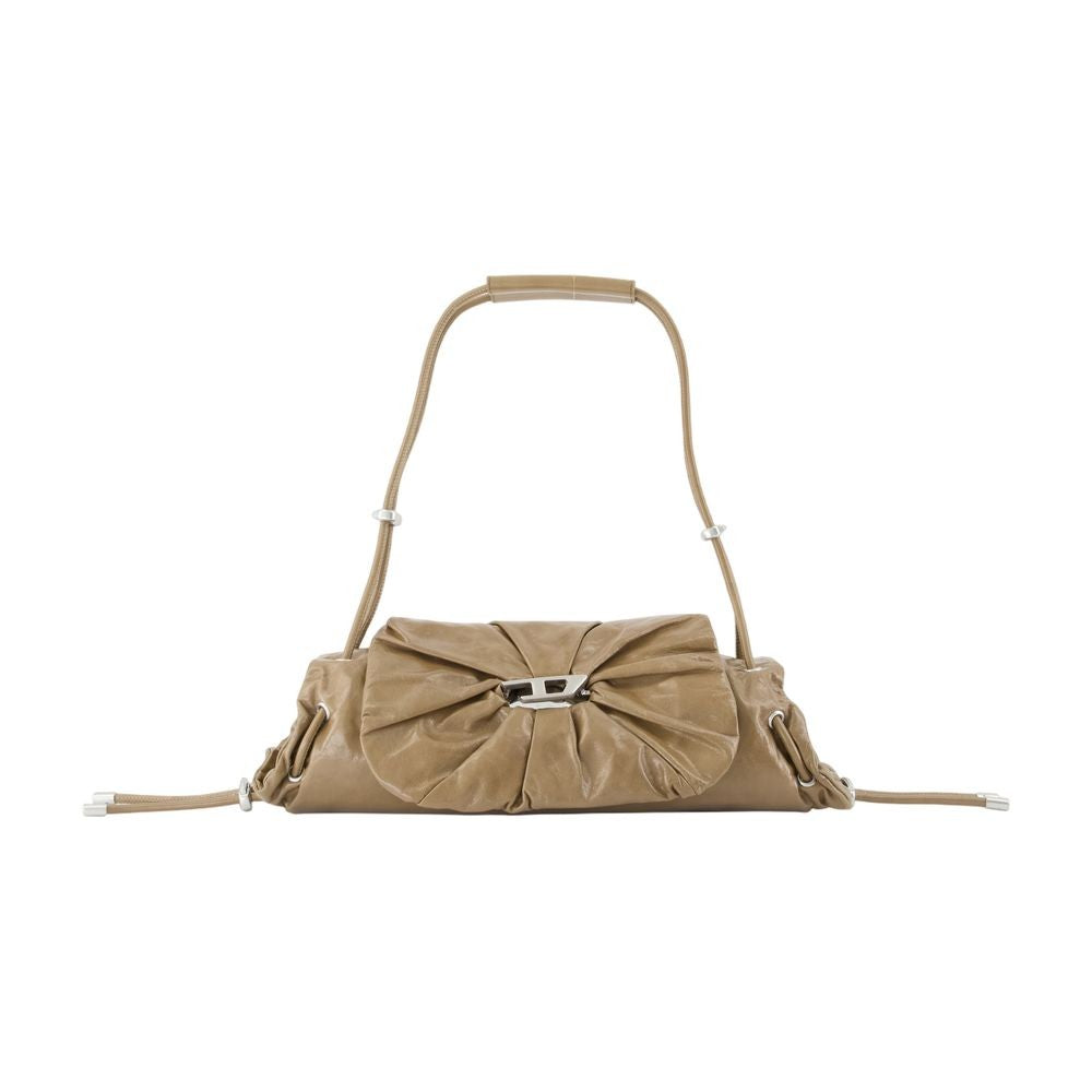 Diesel Scrunch-D Small Shoulder Bag - Leather - Beige