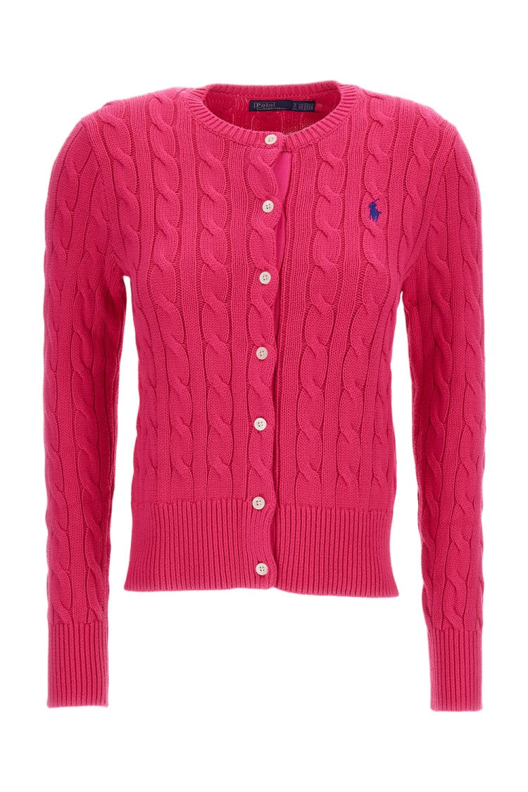 Polo Ralph Lauren Pink Cotton Cable-Knit Cardigan