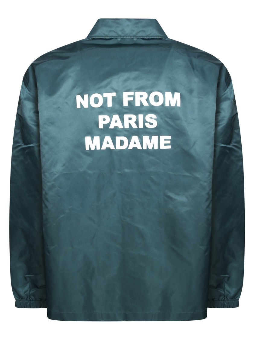 Drôle De Monsieur Blue Nylon Giacca Con Scritta Jacket