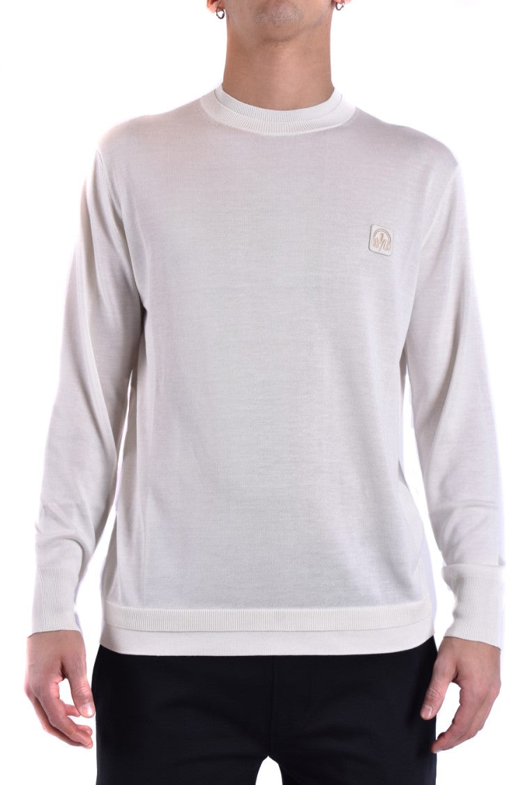 Neil Barrett Natural Knit Sweater With Ribbed Details