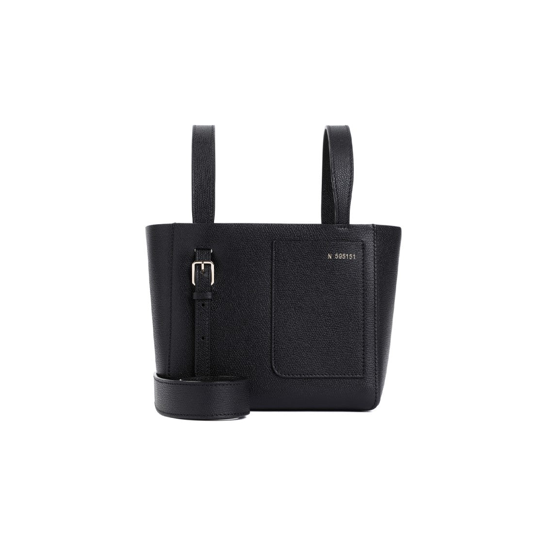 Valextra Black Leather Shoulder Bag