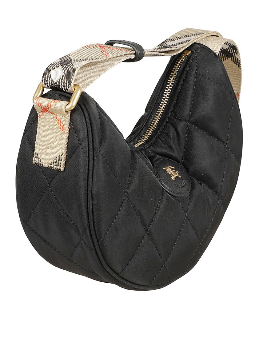 Burberry Crescent-Shaped Quilted Bag With Adjustable Shoulder Strap