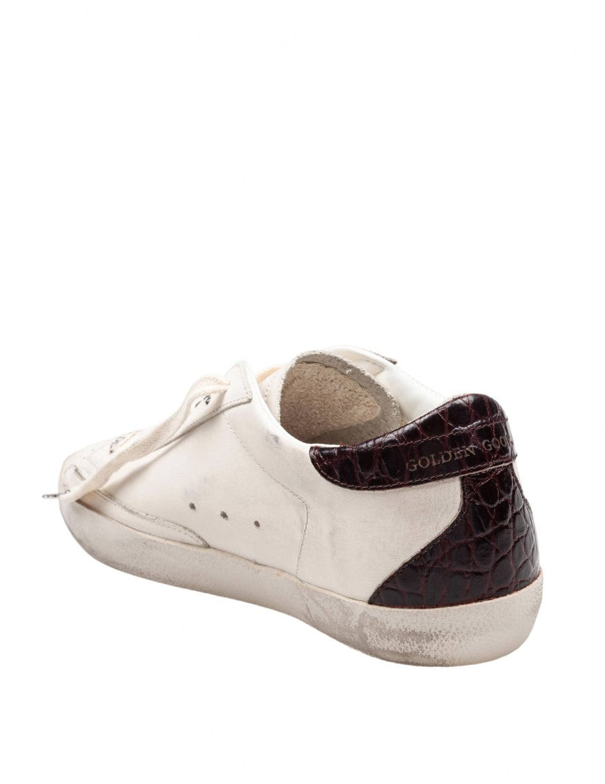Golden Goose Super Star Leather Sneakers In White