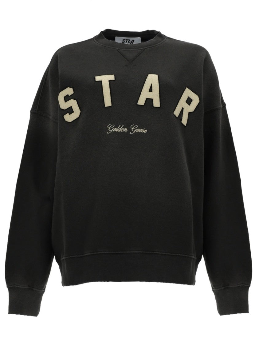 Golden Goose Neutral Star Relaxed Fit Cotton Sweatshirt