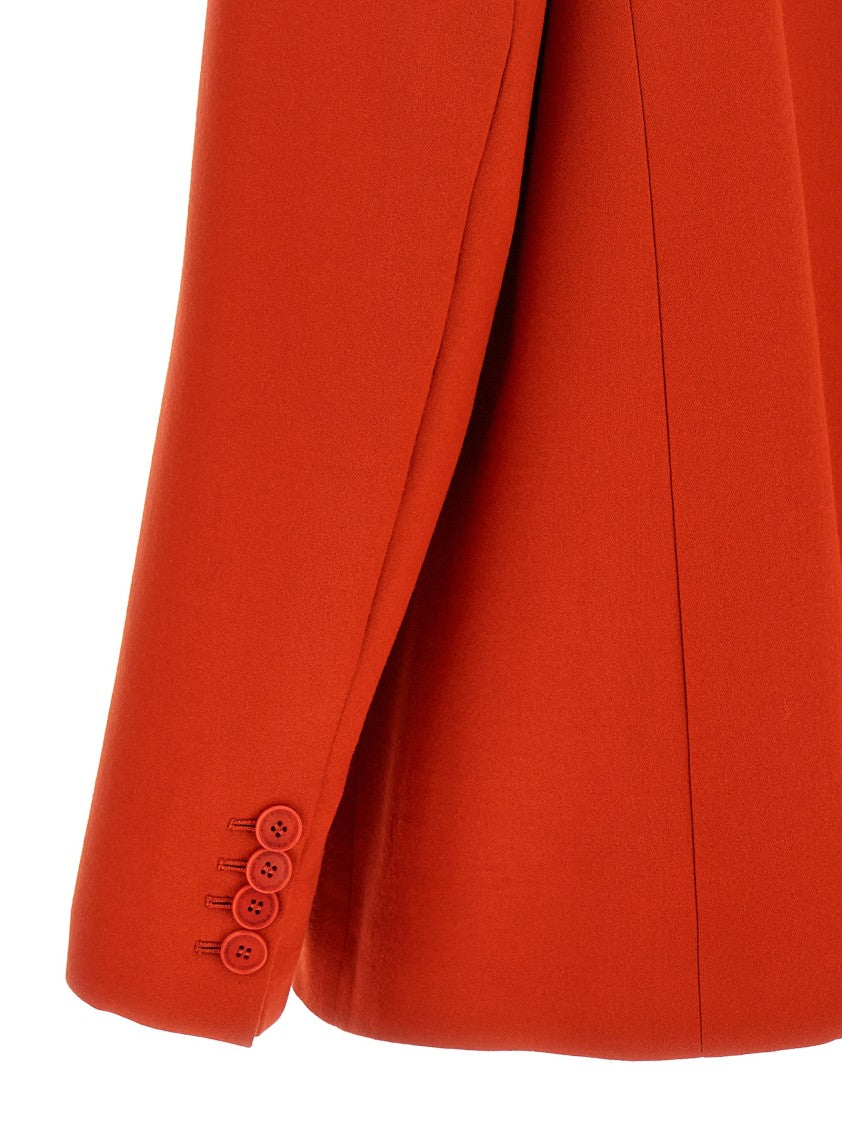 Stella Mccartney Double-Breasted Wool Flannel Blazer With Peak Lapels