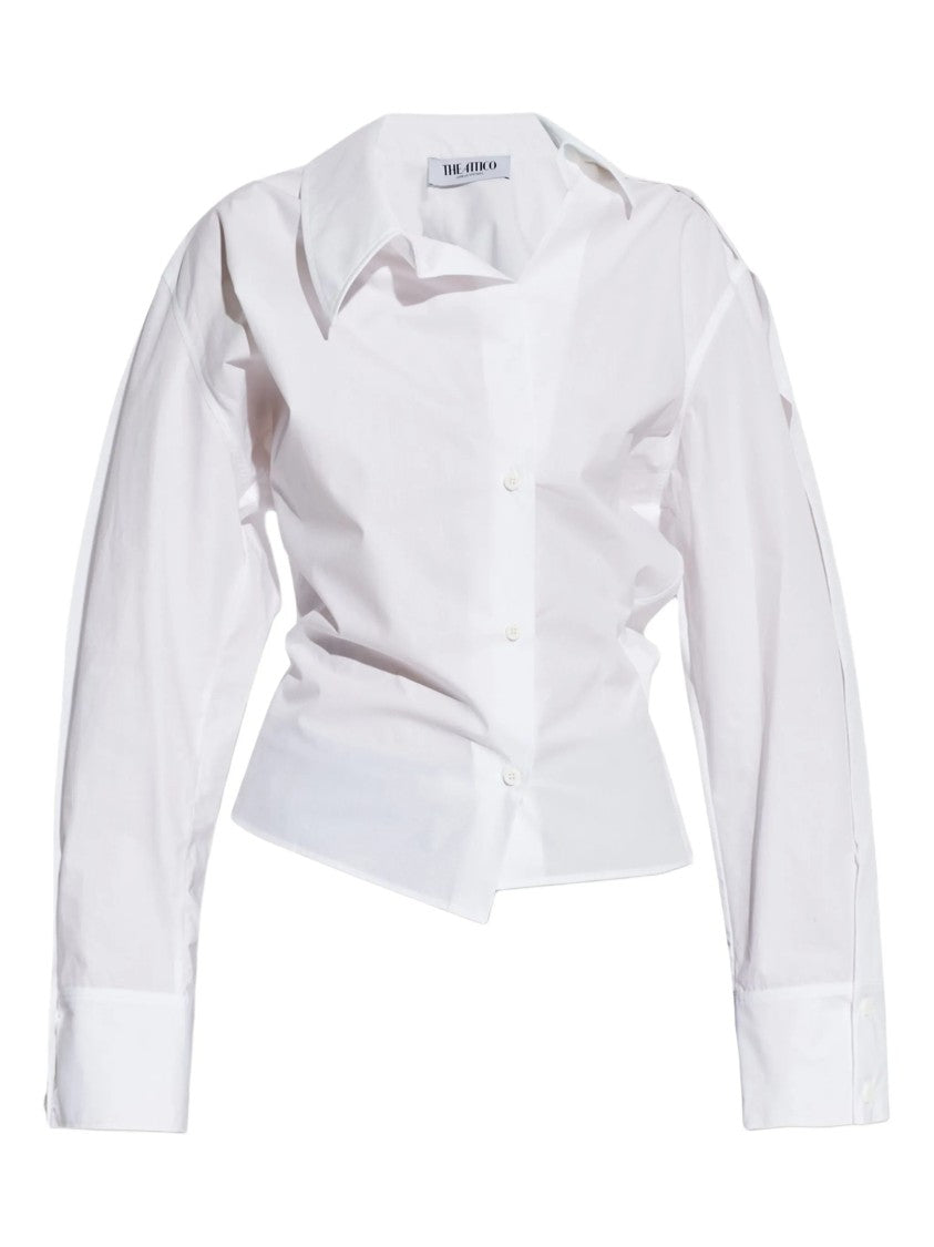 The Attico White Structured Fit Plain Shirt