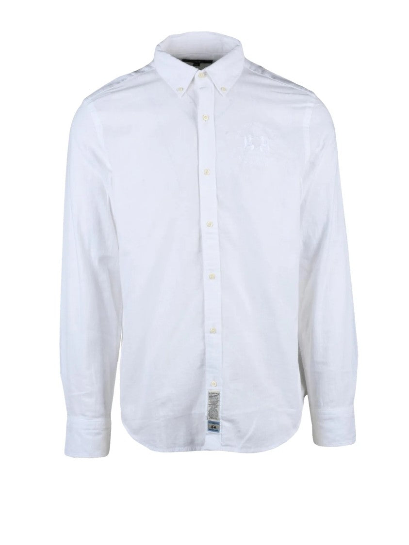 La Martina White Cotton Linen Shirt