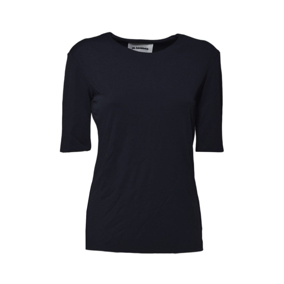 Jil Sander Midnight Blue Fluid Viscose Short Sleeve T-Shirt