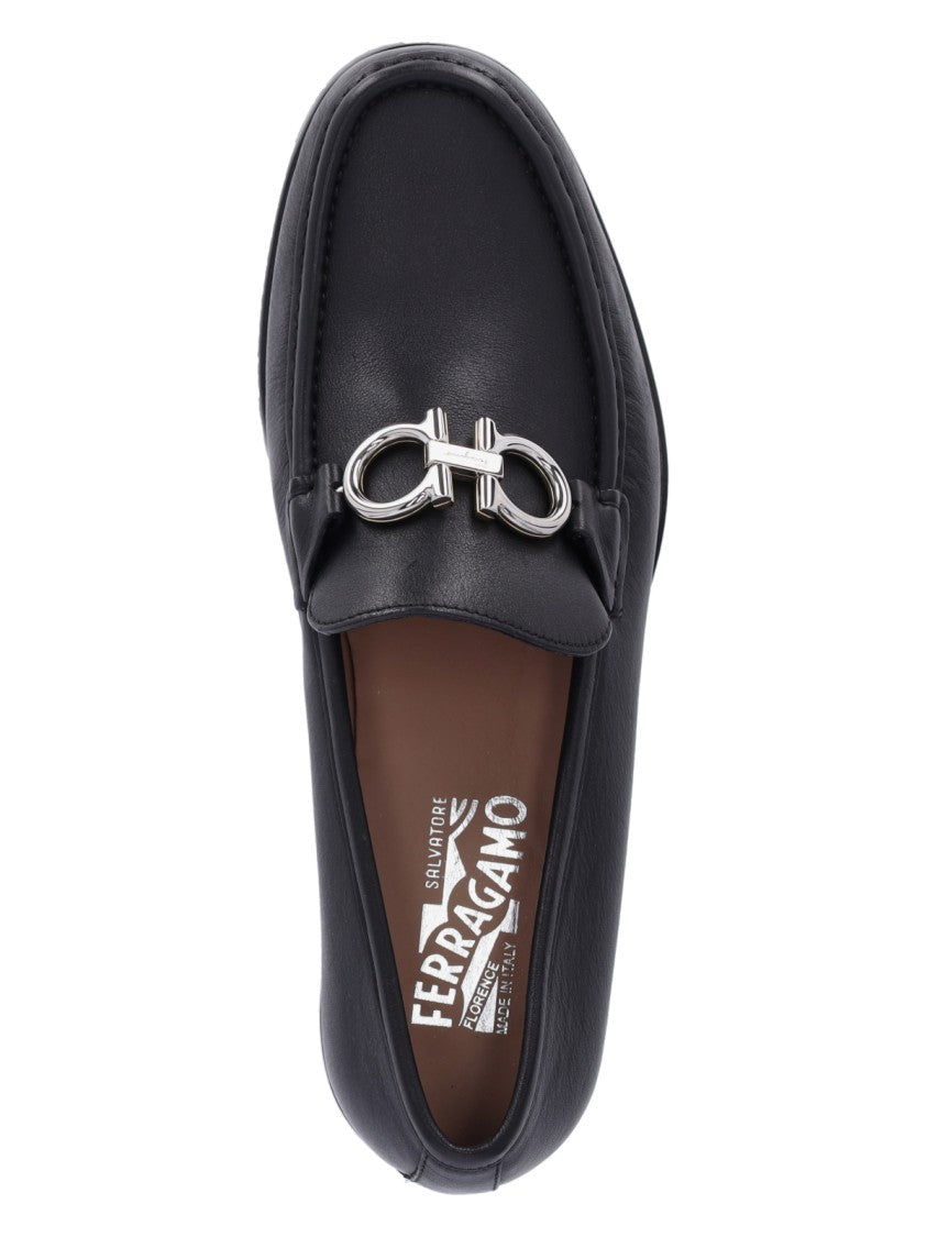 Ferragamo Black Leather Loafers