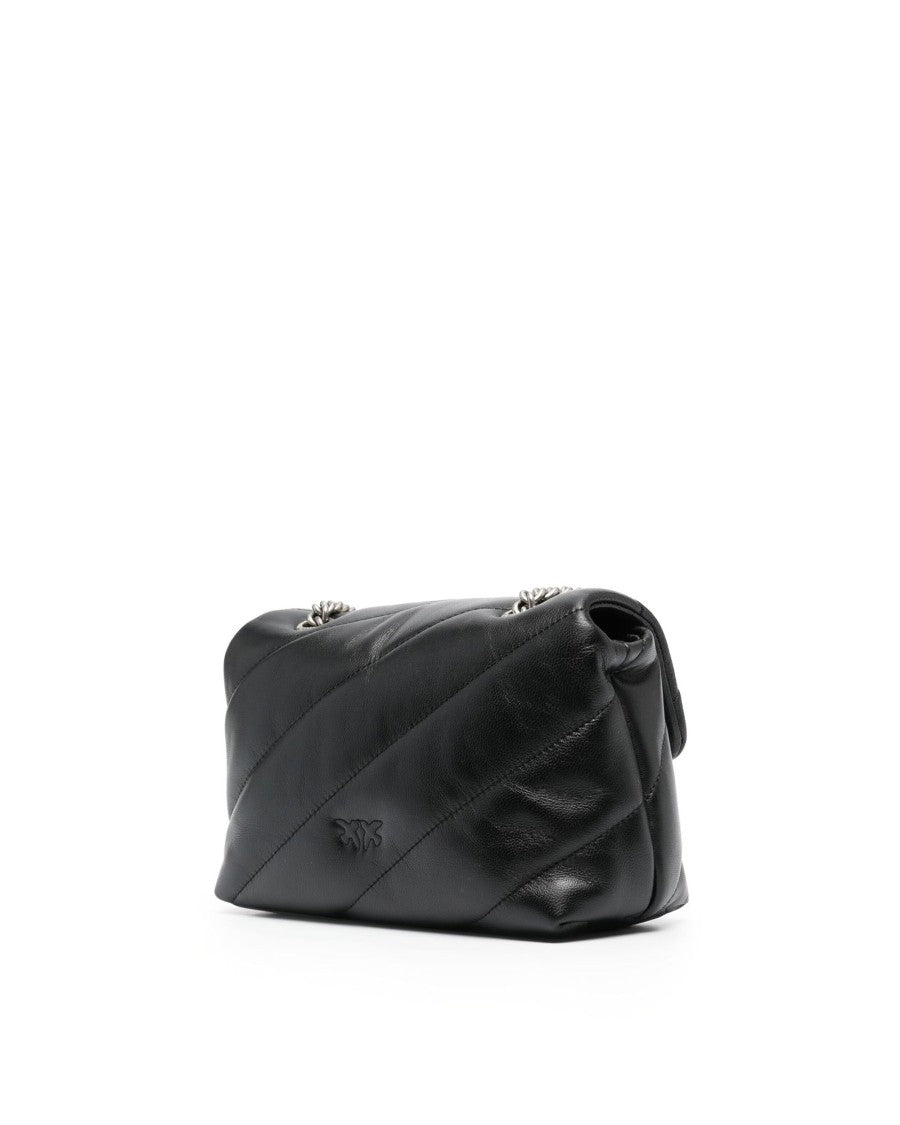 Pinko Mini Love Bag Puff Maxi Quilt Black/Old Silver