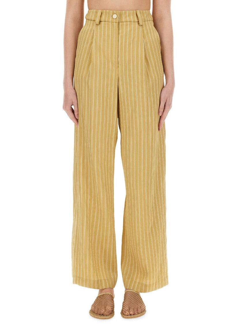 Alysi Striped Satin Tailored Pants