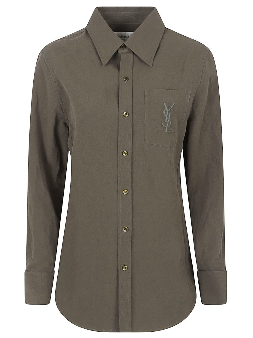 Saint Laurent Pointed Collar Button-Up Shirt
