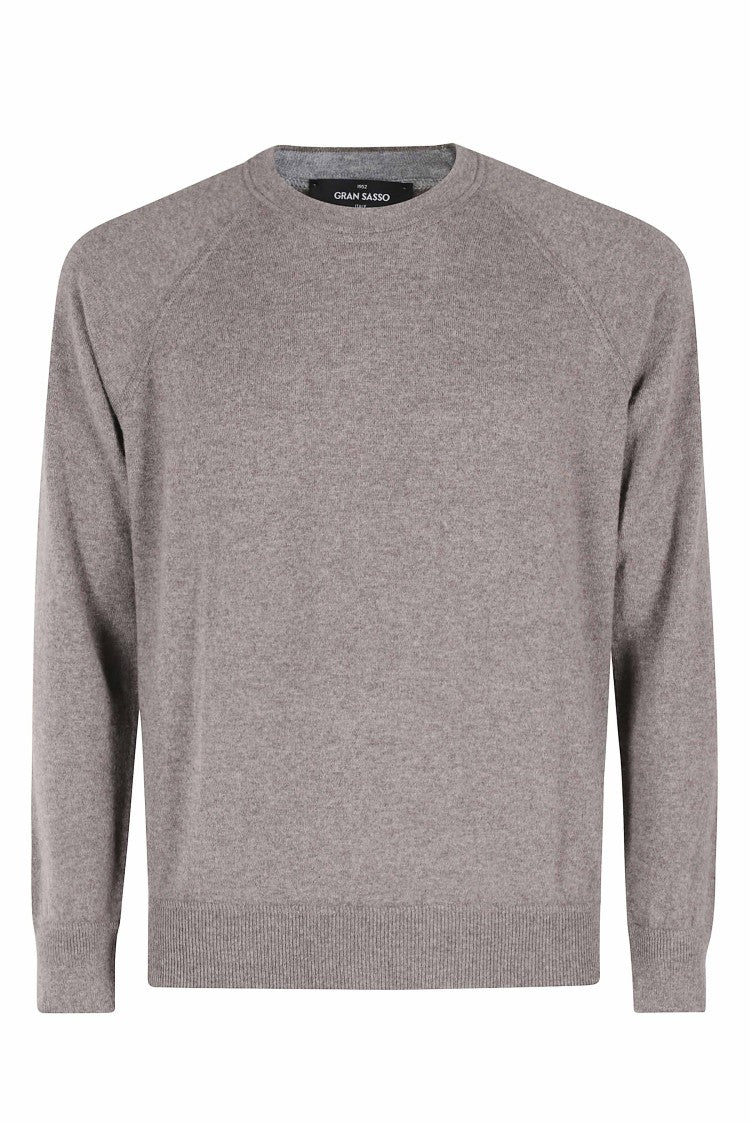 Gran Sasso Brown Raglan Sleeve Crewneck Cashmere Sweater