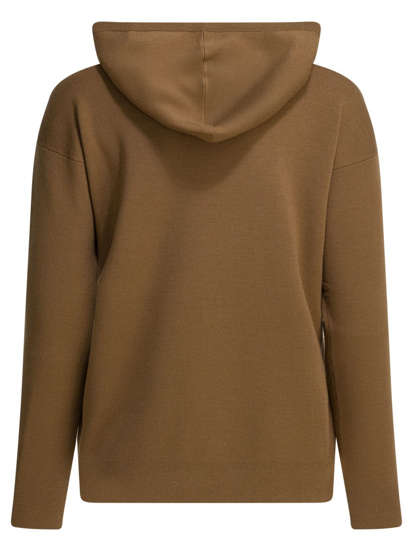 Max Mara Oversized Virgin Wool Hooded Sweater With Adjustable Drawstring