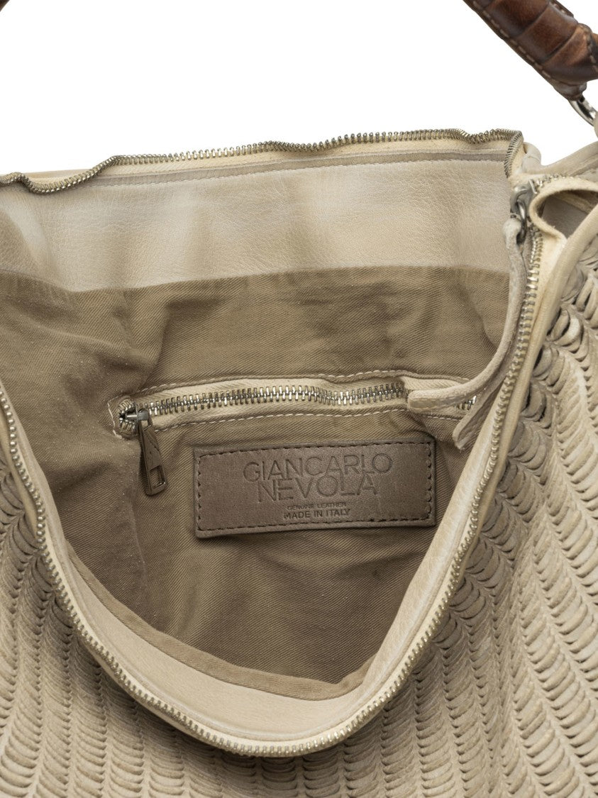 Giancarlo Nevola Textured Beige Shoulder Bag