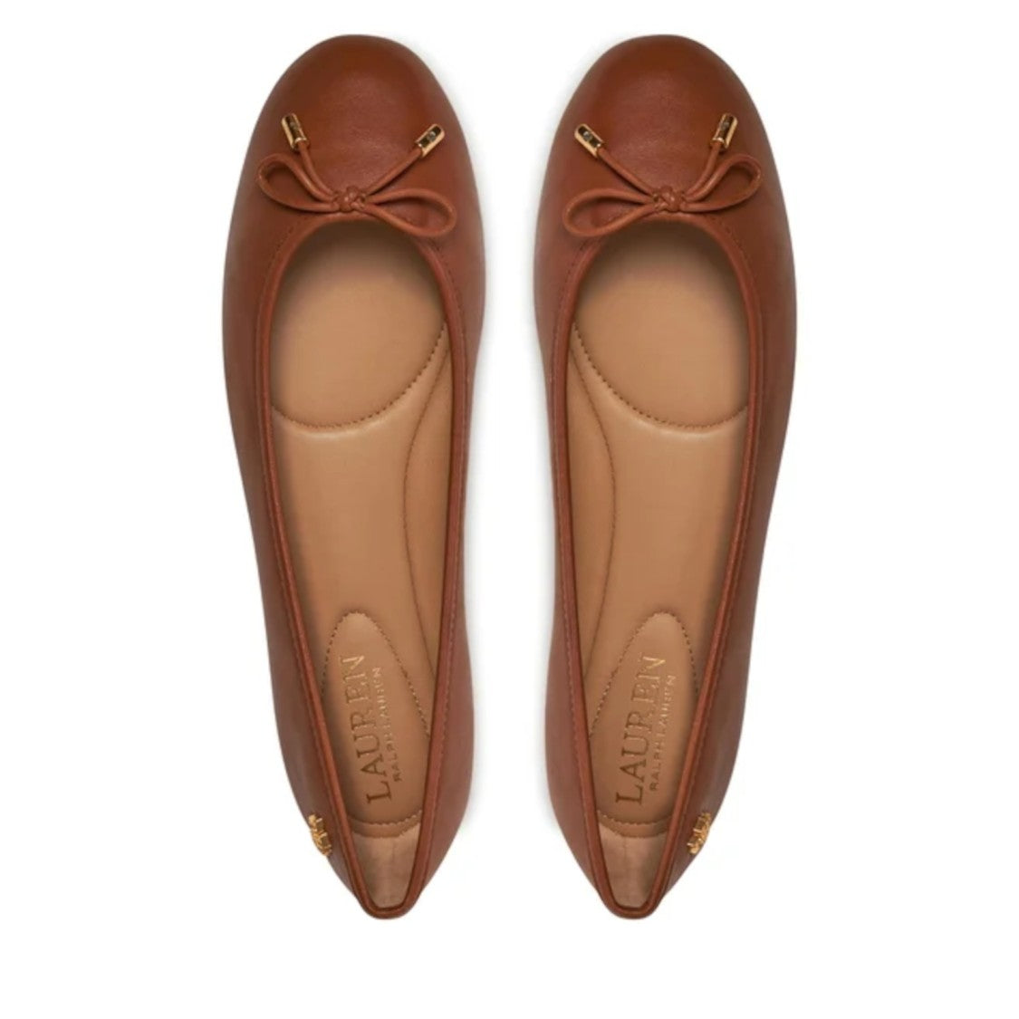 Lauren Ralph Lauren Rounded Toe Ballet Flats With Bow
