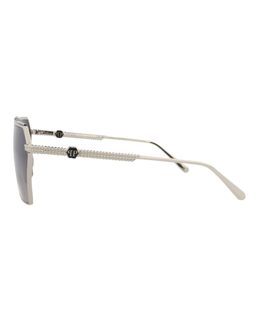 Philipp Plein Aviator-Frame Metal Sunglasses With Geometric Hexagonal Lenses