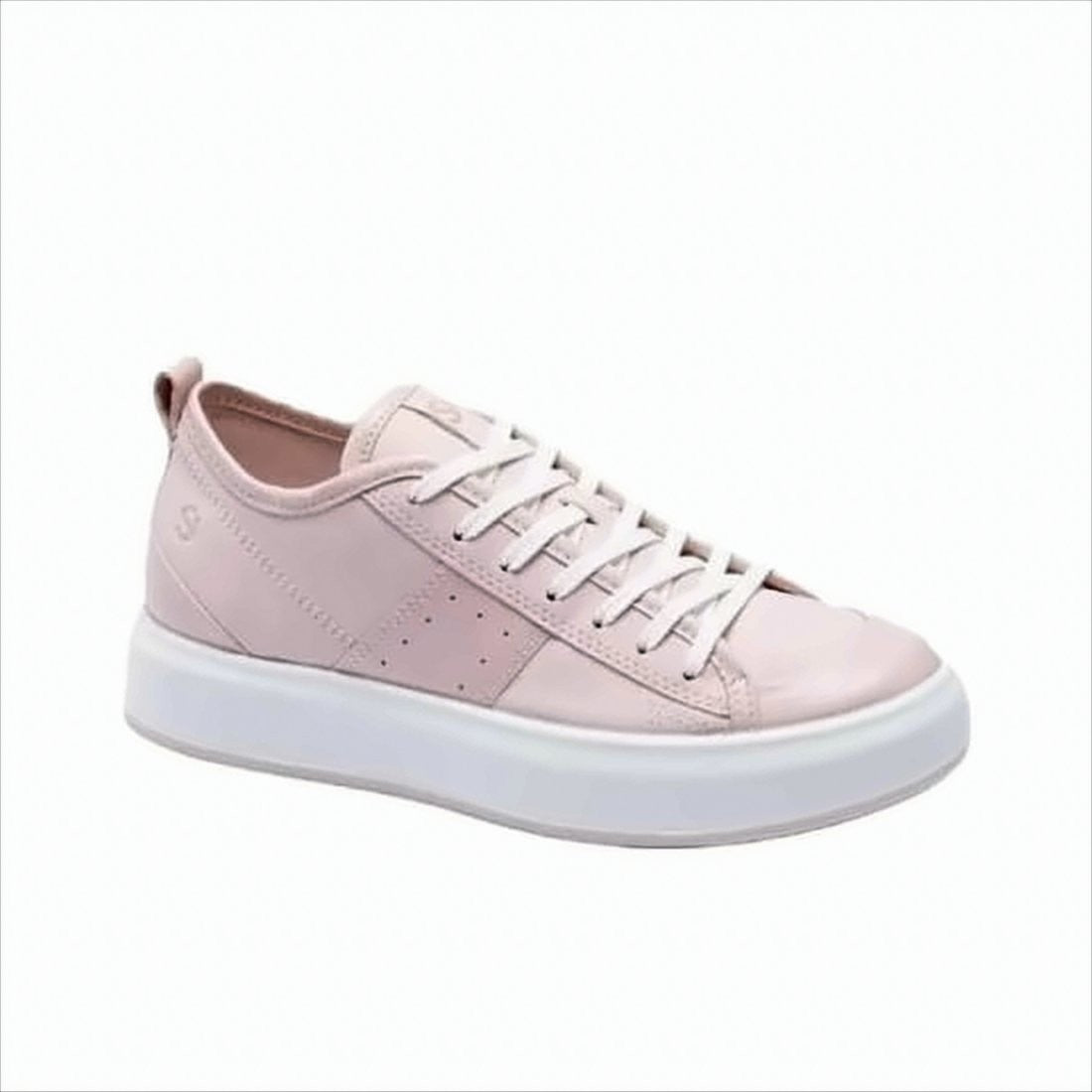 Ecco Minimalist Leather Sneakers With Rubber Sole