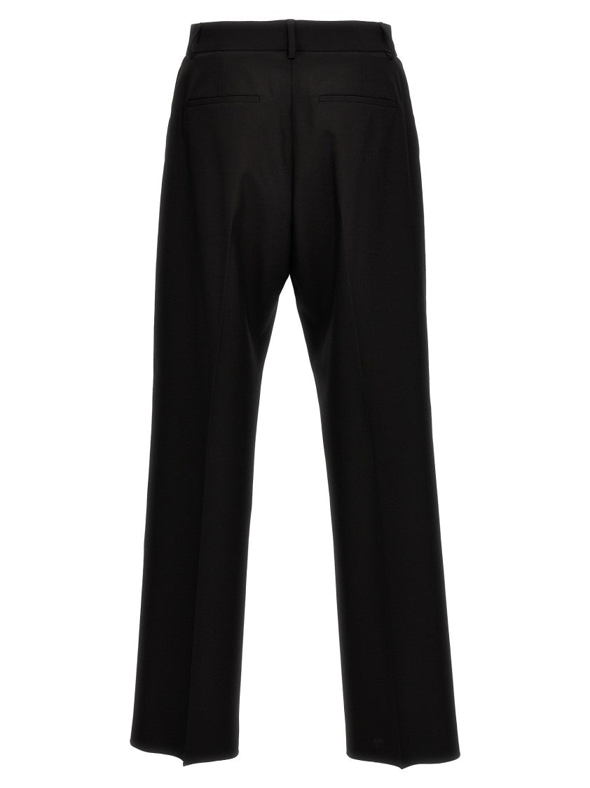 Valentino Garavani Black Wool Pants With Carrot Fit
