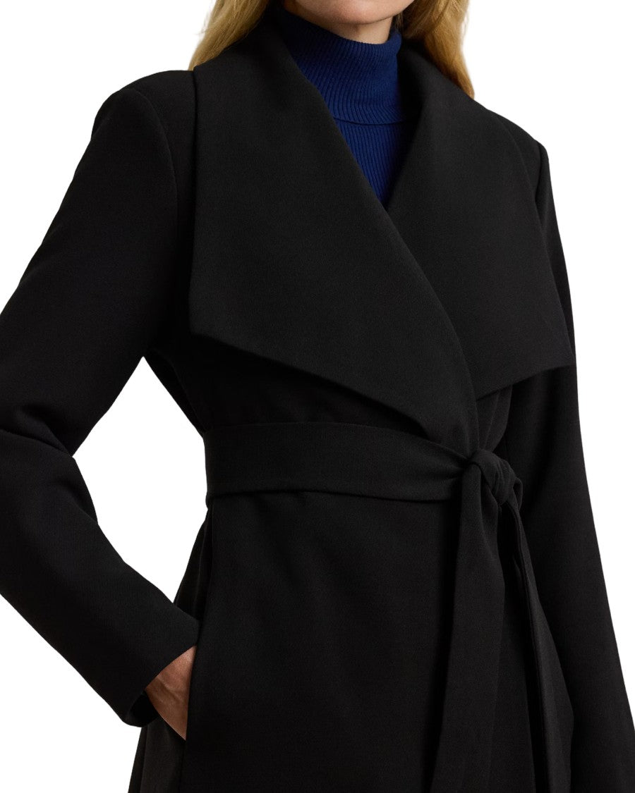 Lauren Ralph Lauren Draped Black Mid-Length Coat