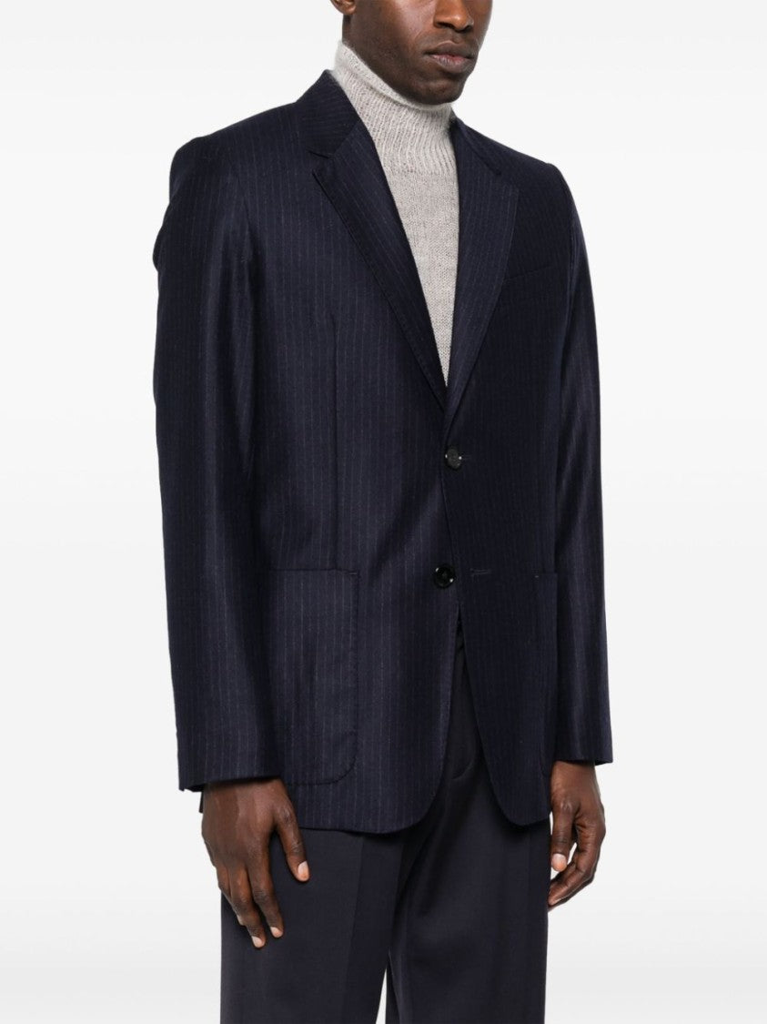 Ami Paris Tailored Navy Pinstripe Jacket
