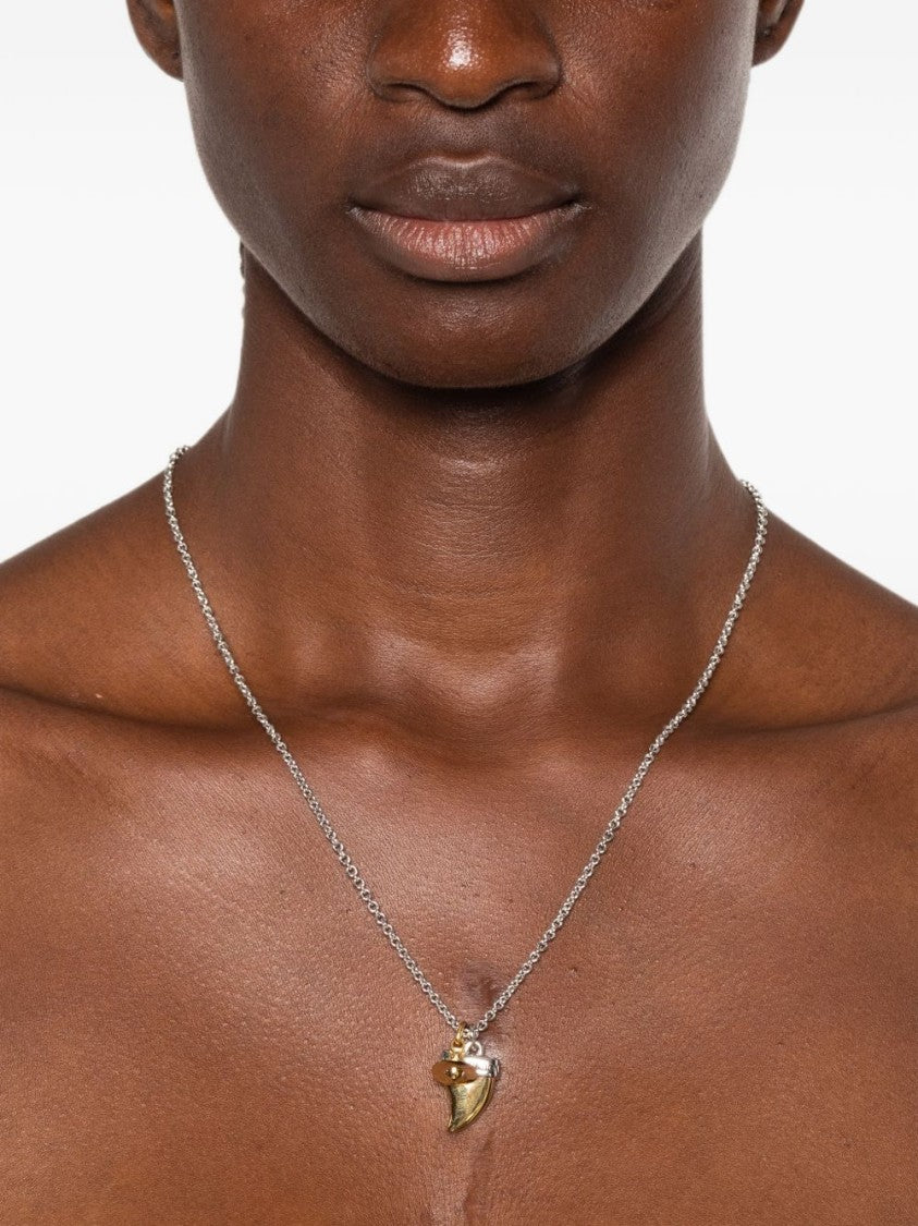 Vivienne Westwood Silver Gold Curved Band Pendant Necklace