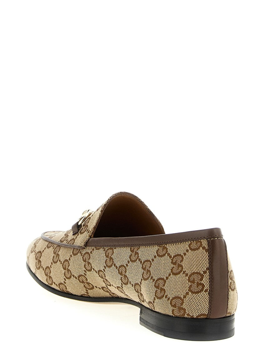 Gucci Jordaan Loafers In Original Gg Fabric