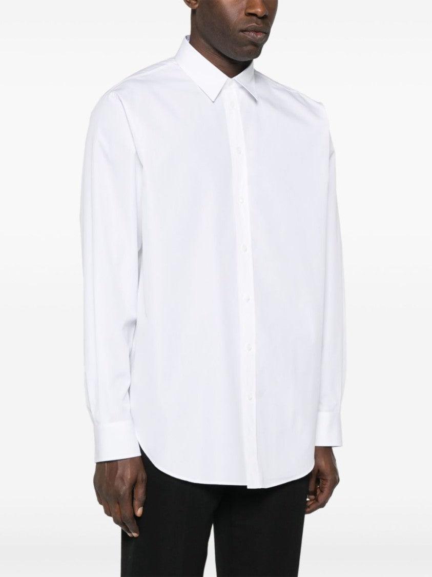 Moschino Optical White Cotton Poplin Shirt