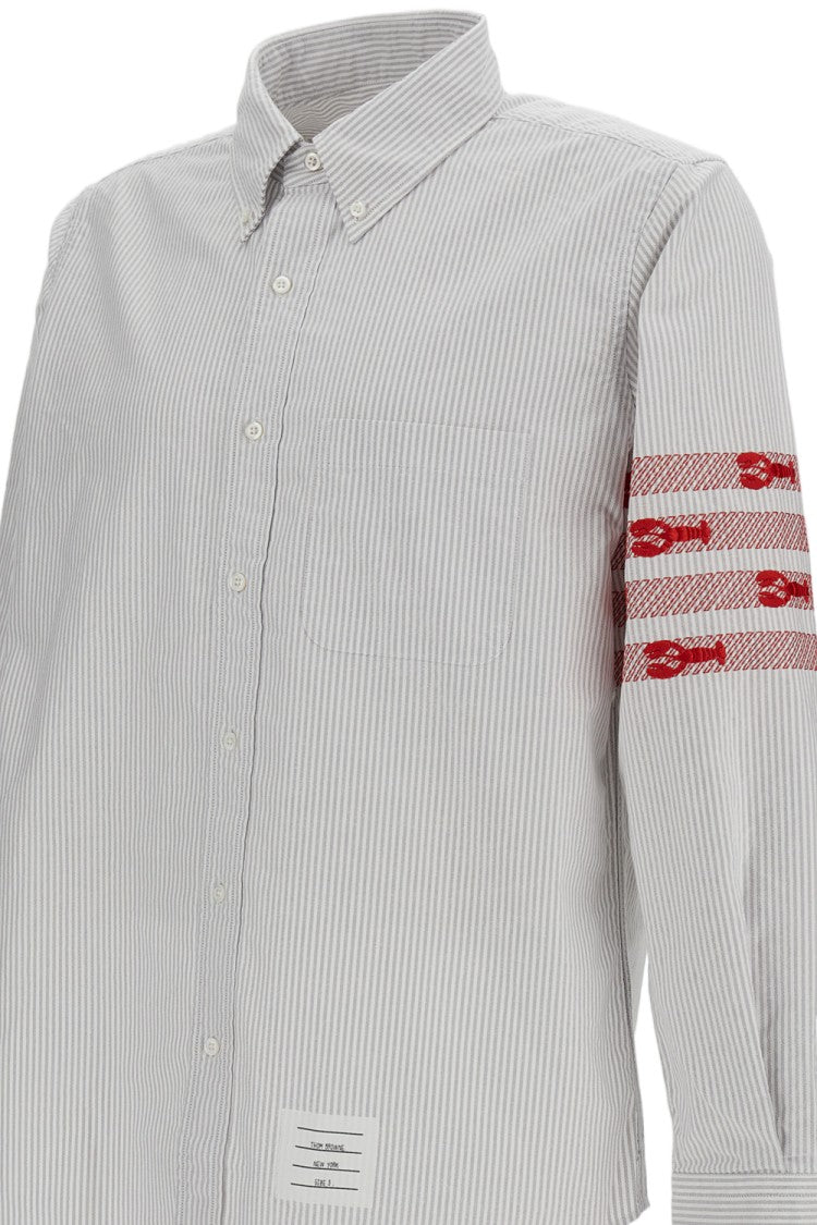 Thom Browne Grey 4-Bar Lobster Cotton Oxford Shirt